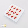 12PCS OF CZ BLOODY MOON BLEEEDING 316L SURGICAL STEEL L-SHAPE NOSE RING BOX